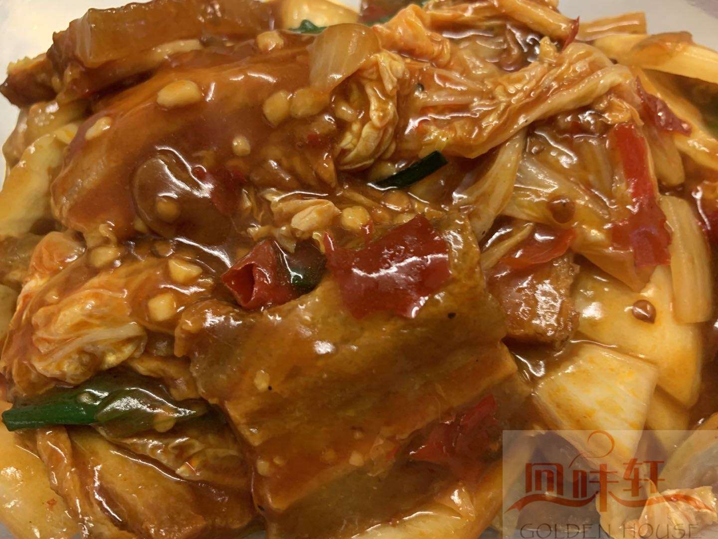 61. Sautedd Pork Belly Slices in Hot Sauce + Boiled rice (hot) 回锅肉饭