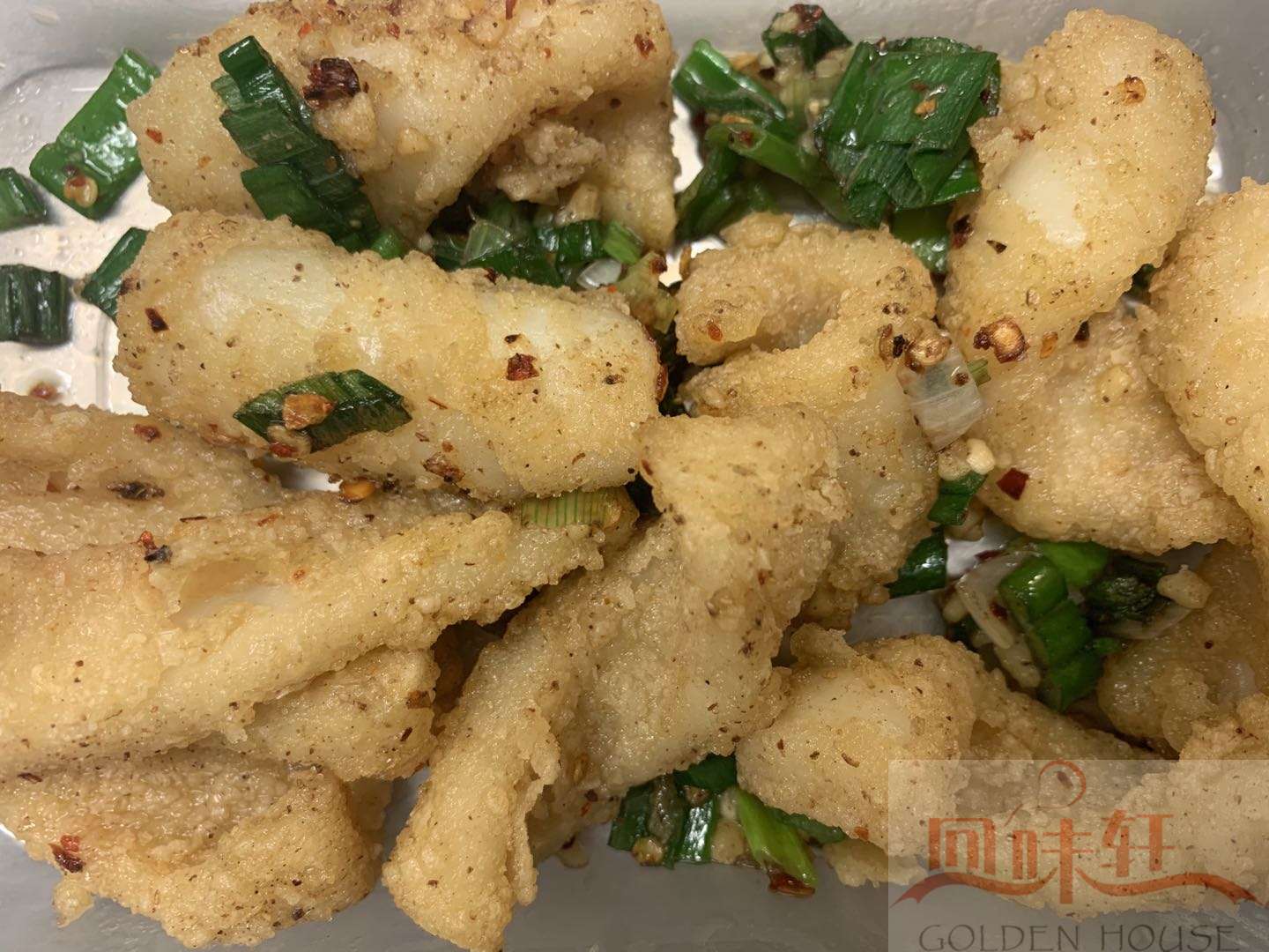 77. Salt, Pepper and Chilli Squid + Boiled Rice (hot) 椒盐鱿鱼饭