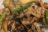Aubergine stir fried with sliced pork in Black Bean Sauce 豉椒茄子肉丝