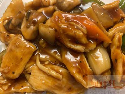 13. Stir fried Chicken with Black Pepper + Boiled Rice (hot) 黑椒鸡肉饭