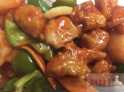 19. Sweet and Sour Chicken + Boiled Rice 咕咾鸡肉饭