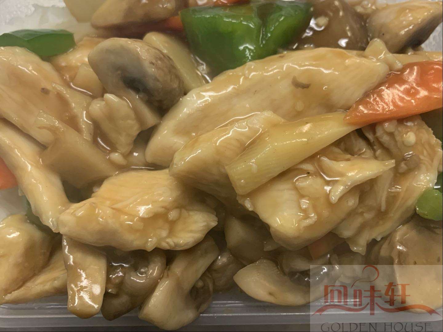 10. Chicken stir fried with Mushroom + Boiled Rice 蘑菇鸡肉饭