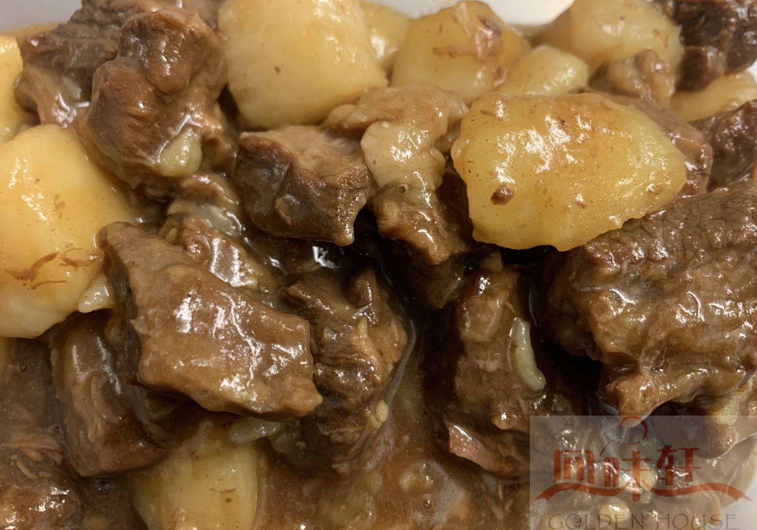 22.Curry or Brown Sauce Beef Brisket with Potatoes or Chinese Leaves+Boiled Rice(contains Gluten)牛腩饭